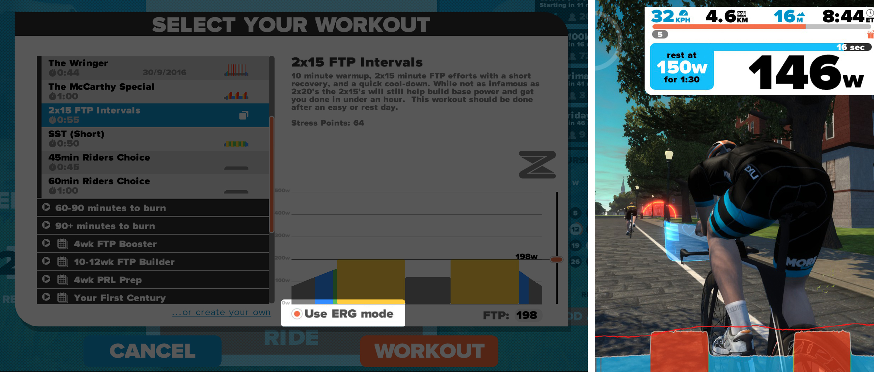 wattbike atom erg mode zwift